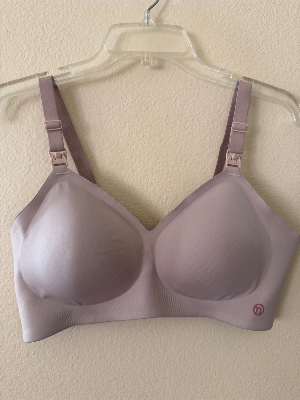 Soft Cream Nursing Bra with Clip-Down Straps